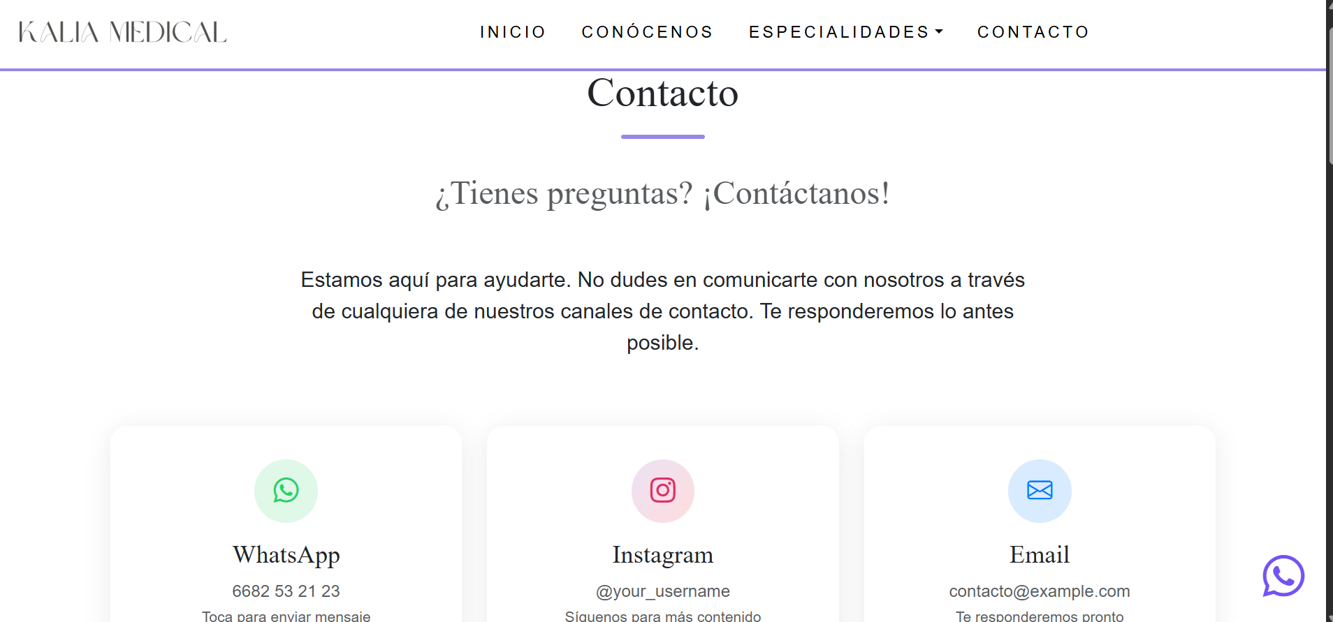 Landing Page Corporativa - Sección 5